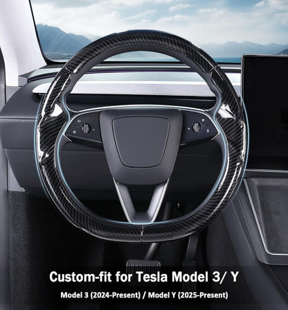 Tesla Model Y & Model 3 Steering Wheel Cover | Fit for 2025+ Model Y Juniper & 2024+ Model 3 Highland