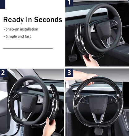 Tesla Model Y & Model 3 Steering Wheel Cover | Fit for 2025+ Model Y Juniper & 2024+ Model 3 Highland