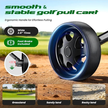Adjustable 2-Wheel Golf Trolley - Junior Pushcart for All Ages, Easy to Use! - Horizon Endless