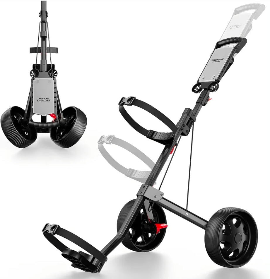 Adjustable 2-Wheel Golf Trolley - Junior Pushcart for All Ages, Easy to Use! - Horizon Endless