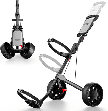 Adjustable 2-Wheel Golf Trolley - Junior Pushcart for All Ages, Easy to Use! - Horizon Endless