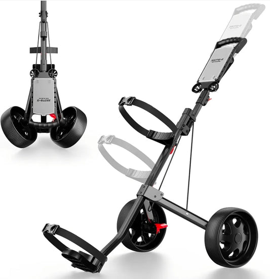 Adjustable 2-Wheel Golf Trolley - Junior Pushcart for All Ages, Easy to Use! - Horizon Endless