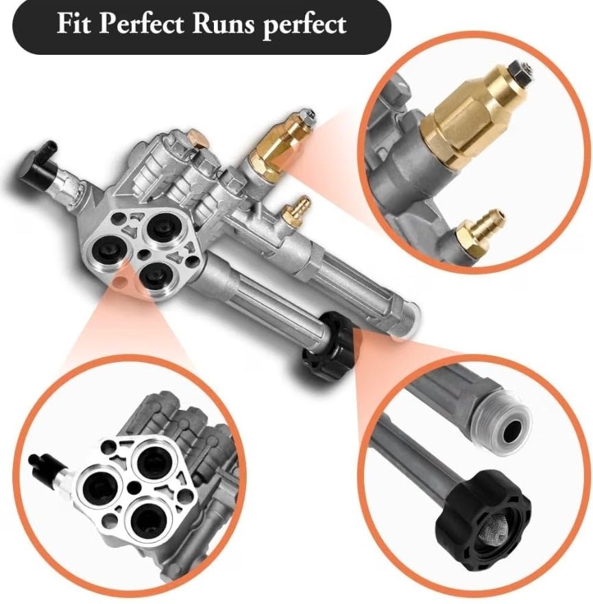 AR42518 Pressure Washer Pump Head Assy Compatible with B&S Honda Craftsman Generac 2300 2500 2800 PSI 2.2 2.3 GPM Pump Head AR43061 AR42940 704667 AR P/W Kits - Horizon Endless