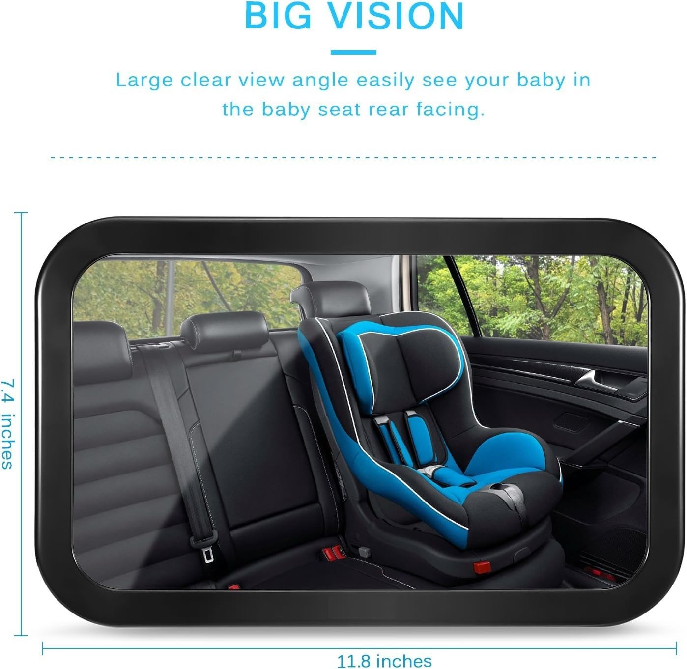 Baby Car Mirror, Car Seat Mirror, Safely Monitor Infant Child in Rear Facing - Horizon Endless