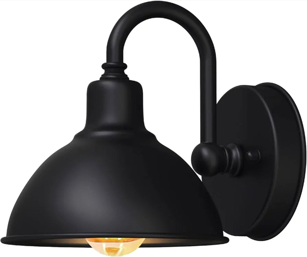 Gooseneck Barn Light: Farmhouse Outdoor Sconce, 1-Light Wall Lamp for Patio. Small & Stylish Design! - Horizon Endless