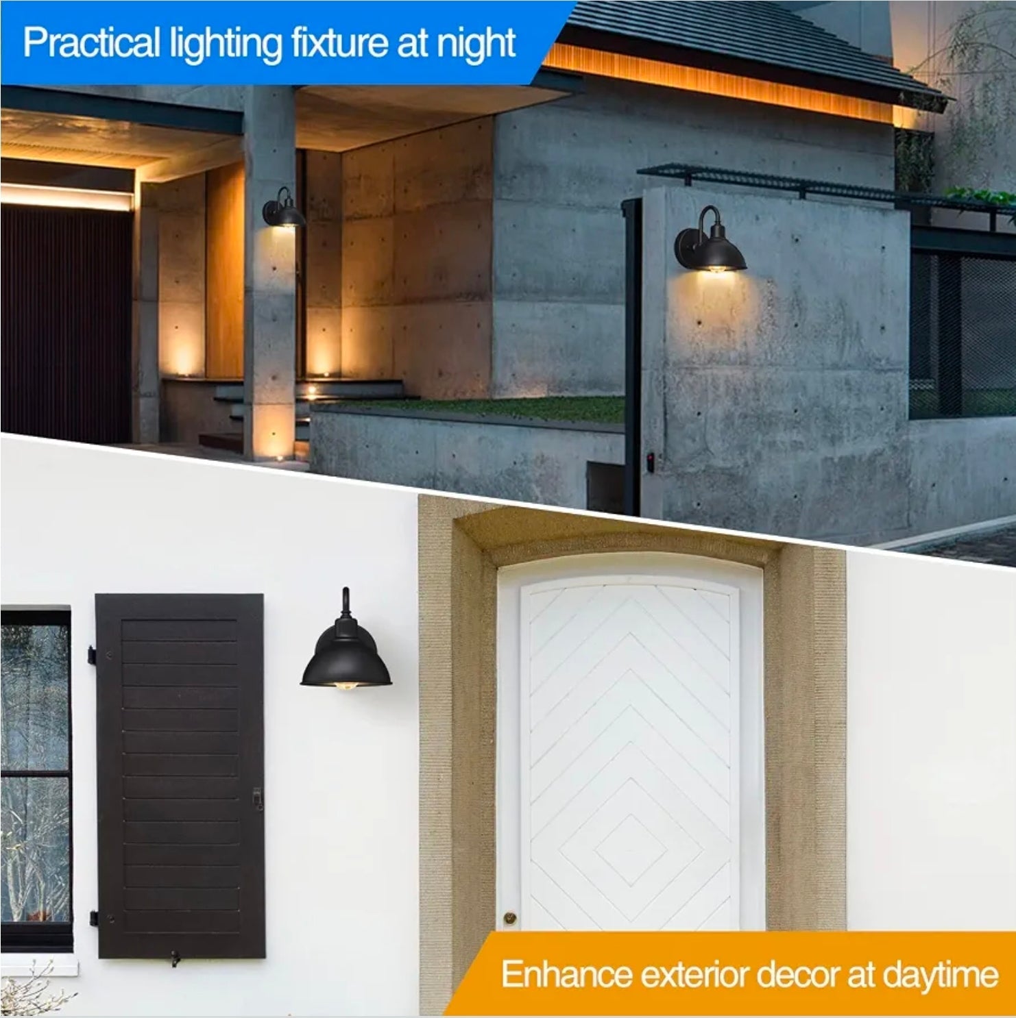 Gooseneck Barn Light: Farmhouse Outdoor Sconce, 1-Light Wall Lamp for Patio. Small & Stylish Design! - Horizon Endless