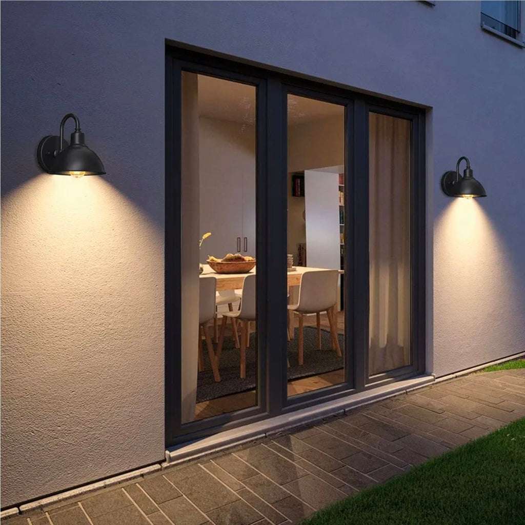 Gooseneck Barn Light: Farmhouse Outdoor Sconce, 1-Light Wall Lamp for Patio. Small & Stylish Design! - Horizon Endless