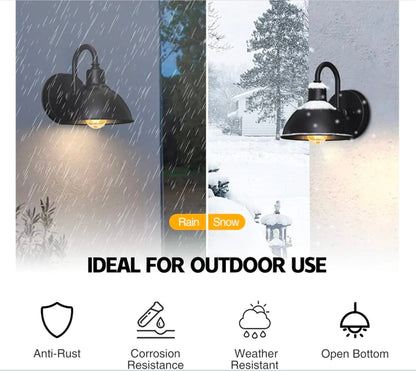 Gooseneck Barn Light: Farmhouse Outdoor Sconce, 1-Light Wall Lamp for Patio. Small & Stylish Design! - Horizon Endless
