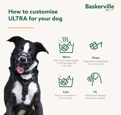 Baskerville ULTRA Dog Muzzle Size 3 – Adjustable Padded Humane Muzzle for Small & Medium Dogs - Horizon Endless