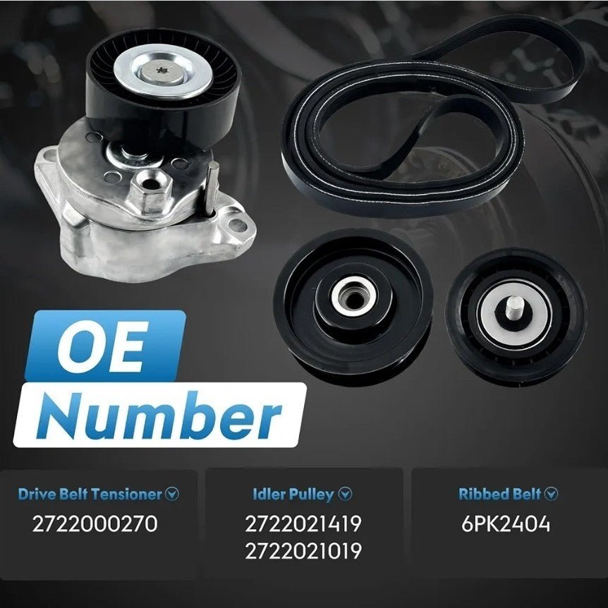 Belt Tensioner Idler Pulley Serpentine Belt Kit,Fit for Mercedes-Benz C300 C3... - Horizon Endless