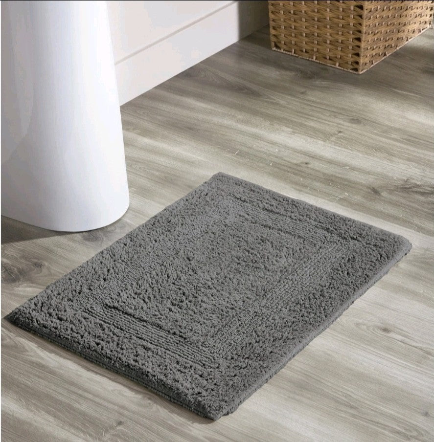 Better Trends 100% Cotton Lux Collection Bath Mats, Gray Mat-Tufted, Reversible - Horizon Endless