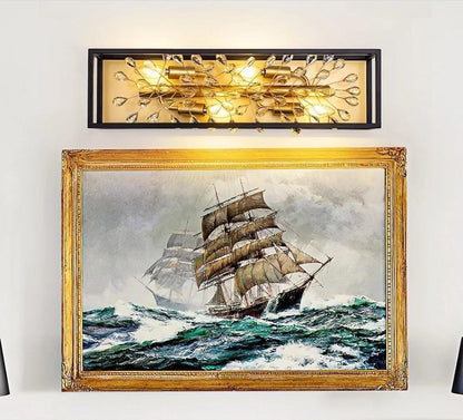 Black and Gold Crystal Bathroom Vanity Light, 26 Inch Wide Dimmable Wall Mount L - Horizon Endless