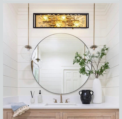 Black and Gold Crystal Bathroom Vanity Light, 26 Inch Wide Dimmable Wall Mount L - Horizon Endless