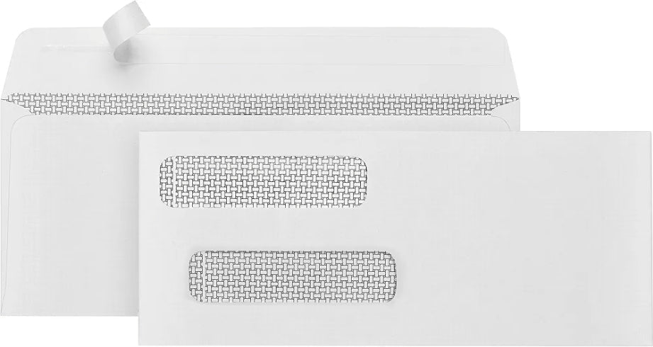 Blue Summit Supplies 500#8 Double Window Security Envelopes, Self Seal 3 5/8 x 8 11/16 in, Security Tint, Self Seal, for QuickBooks Checks, Business Check Mailings - Horizon Endless