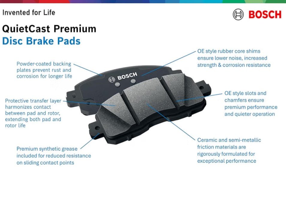 Bosch BC1543 QuietCast Front Ceramic Brake Pads | Hyundai Elantra & Kia Forte - Horizon Endless