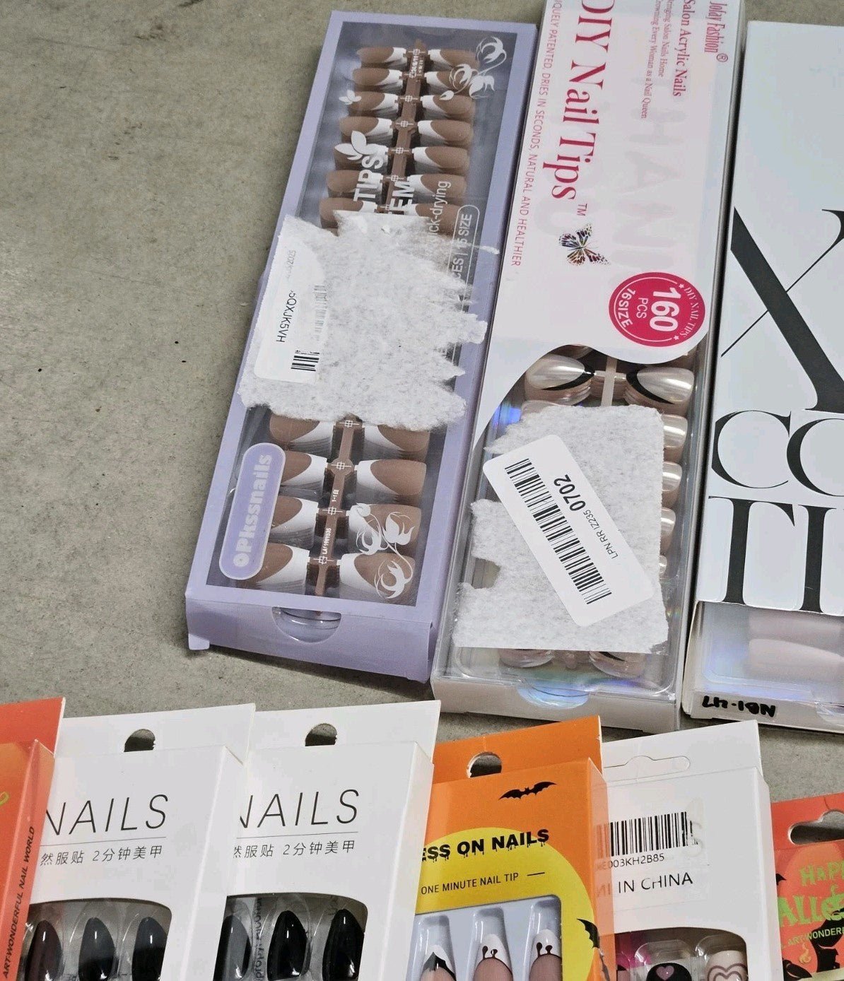 Bulk Lot Of 194 Different Brand Press-On Nails, Large Variety of Sizes And Style - Horizon Endless