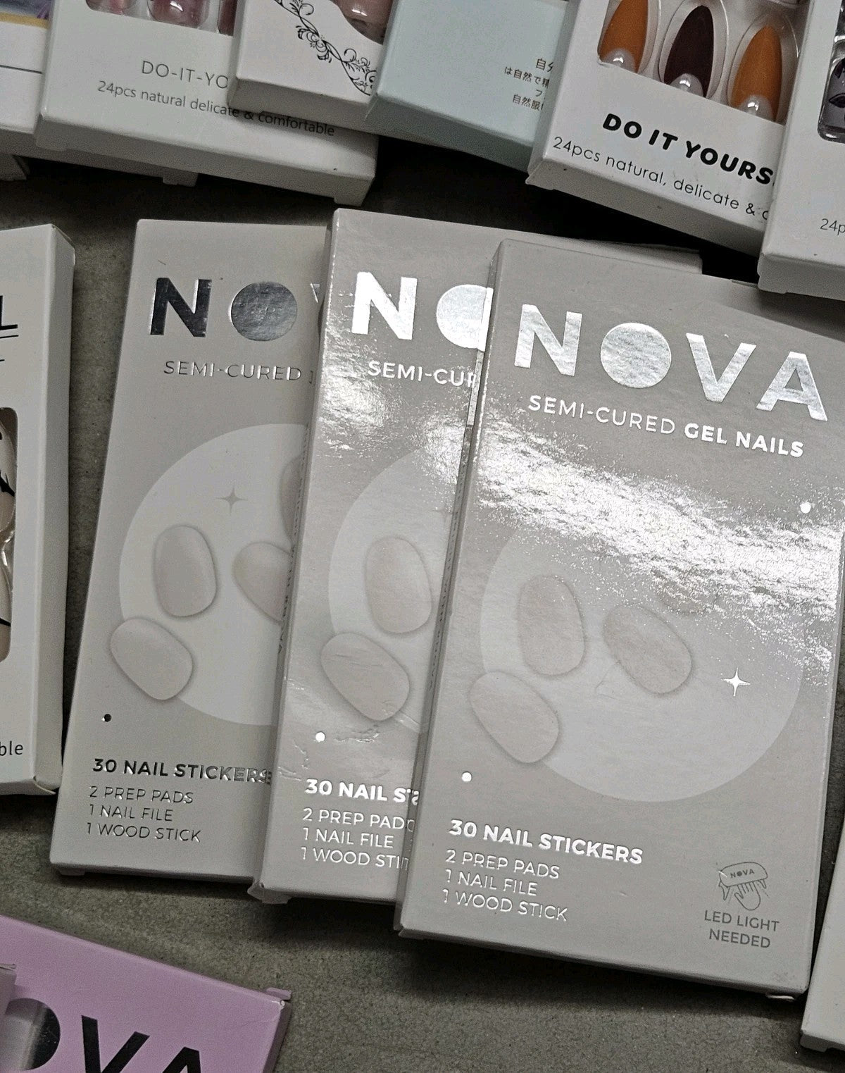 Bulk Lot Of 194 Different Brand Press-On Nails, Large Variety of Sizes And Style - Horizon Endless