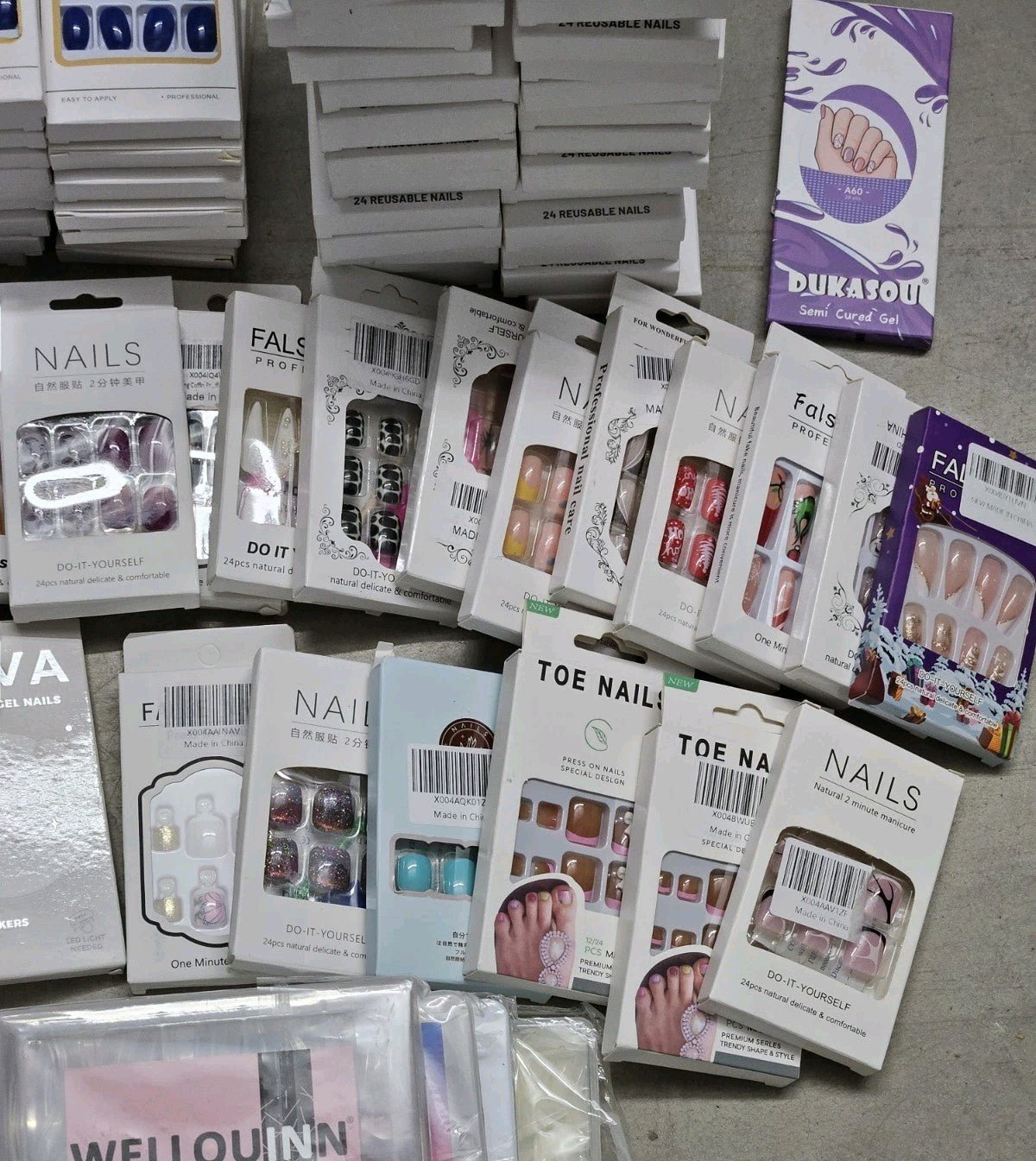 Bulk Lot Of 194 Different Brand Press-On Nails, Large Variety of Sizes And Style - Horizon Endless