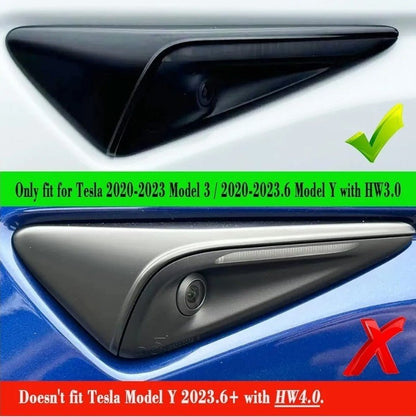 Carbon Fiber Style Side Camera Protection Decor Cover For Tesla Model 3 Model Y - Horizon Endless