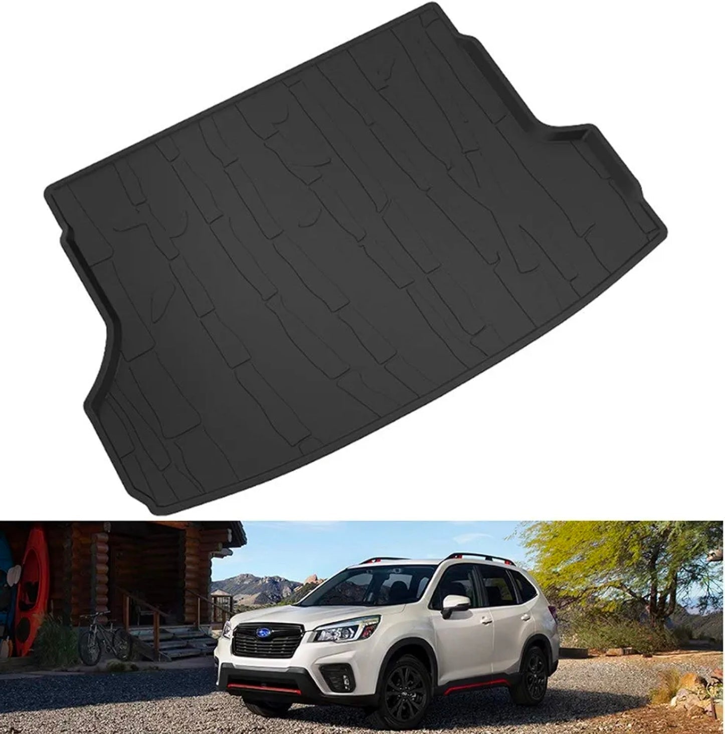 Cargo Mat for 2019-2026 Subaru Forester (Non-Hybrid) OEM Replacement J501SSJ300, All Weather Car Rear Trunk Mat, Custom Fit TPE Tray Liner, Black - Horizon Endless