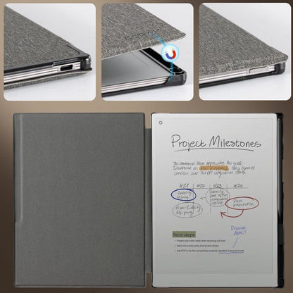CoBak Case for reMarkable Paper Pro 11.8" – Gray Folio with Pen Holder - Horizon Endless