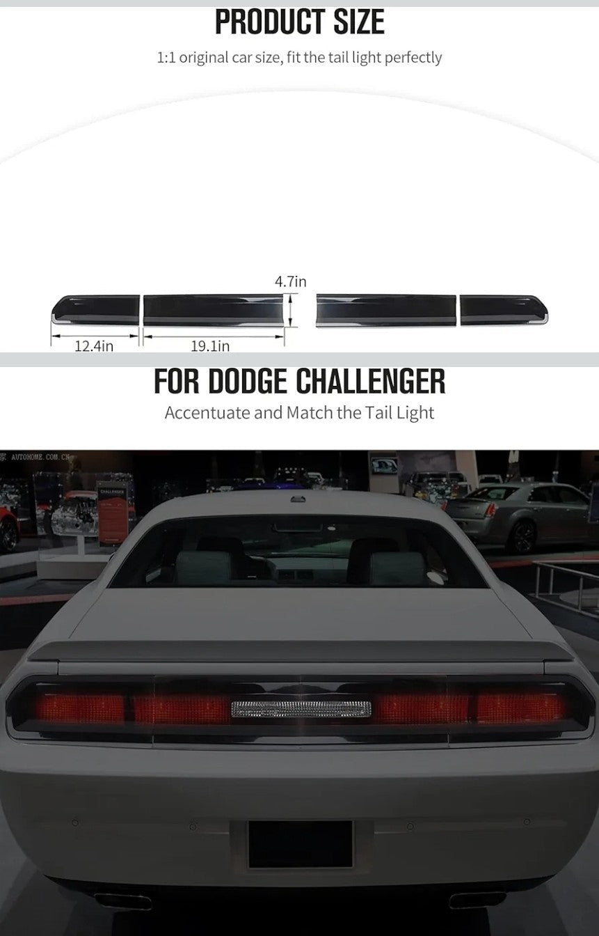 Compatible with Dodge Challenger 2009-2014, 4PCS Tail Light Cover Trim - Horizon Endless