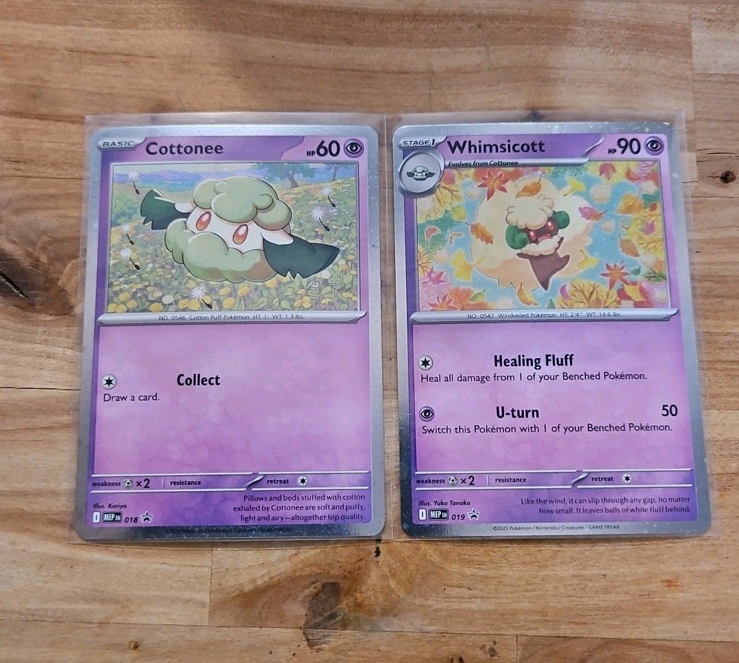 Cottonee MEP018, Whimsicott MEP019 Phantasmal Flames Black Star Promos NM - Horizon Endless