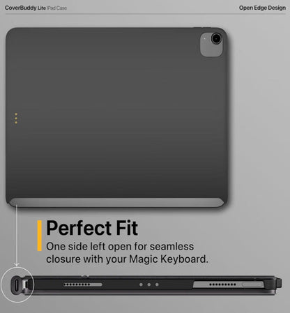 CoverBuddy Lite Case that Fits Magic Keyboard foriPad Pro 13" (M5 2025 / M4 2024, 8th 7th Gen) Magic Keyboard Compatible iPad Case with Seamless Closure & Magnetic Pencil Holder (Black 1.2) - Horizon Endless
