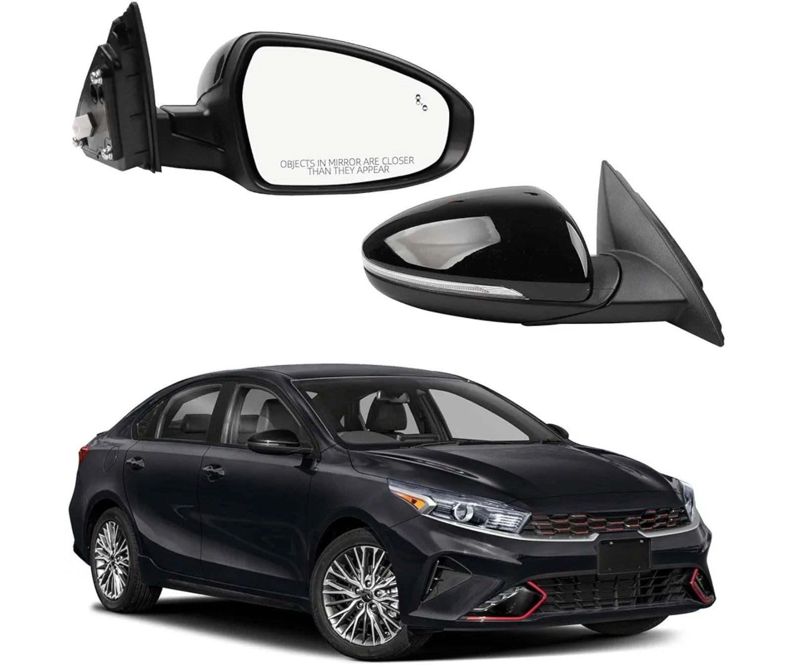 Dasbecan Passenger Side Mirror Compatible With 2019-2024 KIA Forte With Powe - Horizon Endless