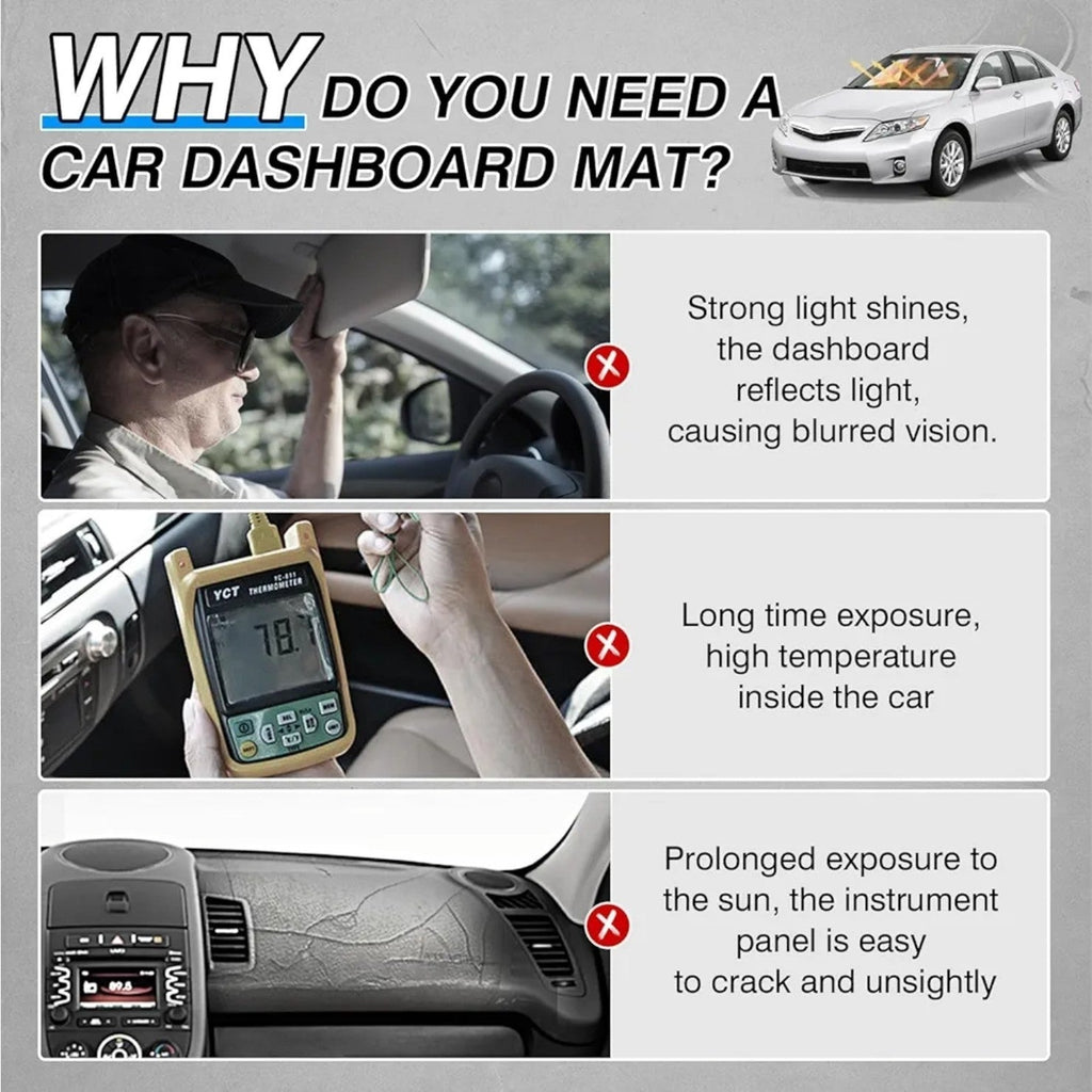 Dash Cover for 2007-2011 Toyota Camry Cover, black Polyester Protects And Blocks - Horizon Endless