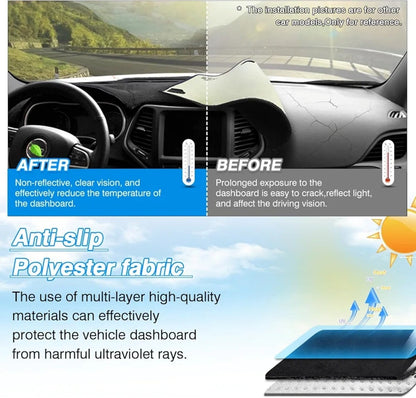 Dash Cover for 2007-2011 Toyota Camry Cover, black Polyester Protects And Blocks - Horizon Endless