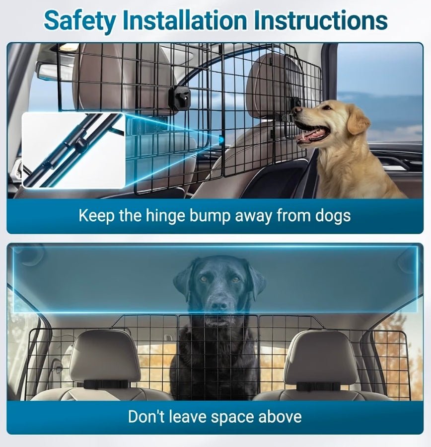 Dog Car Barrier for SUV, Heavy-Duty Steel Wire Pet Gate, Foldable Adjustable Universal-Fit Divider - Horizon Endless