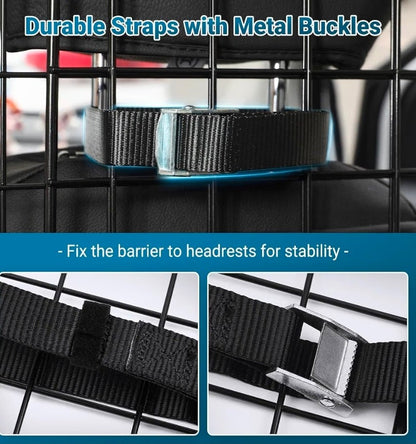 Dog Car Barrier for SUV, Heavy-Duty Steel Wire Pet Gate, Foldable Adjustable Universal-Fit Divider - Horizon Endless