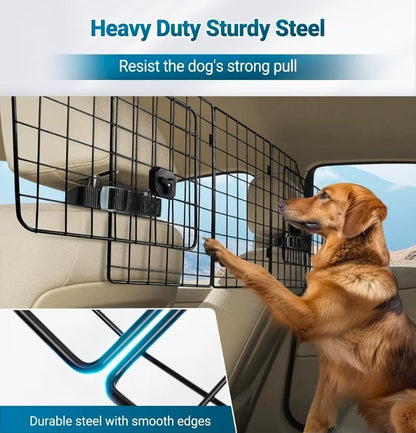 Dog Car Barrier for SUV, Heavy-Duty Steel Wire Pet Gate, Foldable Adjustable Universal-Fit Divider - Horizon Endless