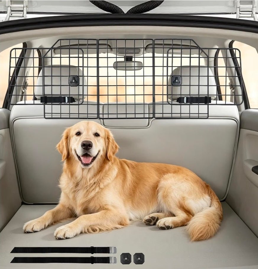 Dog Car Barrier for SUV, Heavy-Duty Steel Wire Pet Gate, Foldable Adjustable Universal-Fit Divider - Horizon Endless