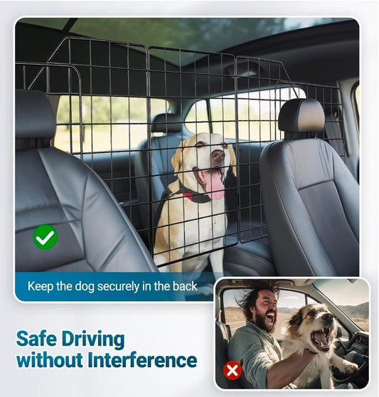 Dog Car Barrier for SUV, Heavy-Duty Steel Wire Pet Gate, Foldable Adjustable Universal-Fit Divider - Horizon Endless