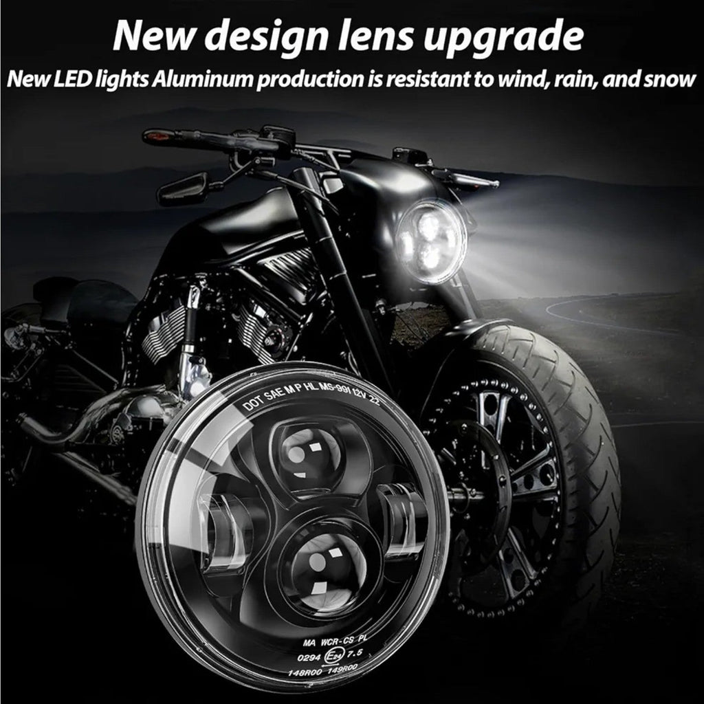 DOT 7 inch Motorcycle LED Headlight for Harley Davidson Fat boy Street Glide Her - Horizon Endless