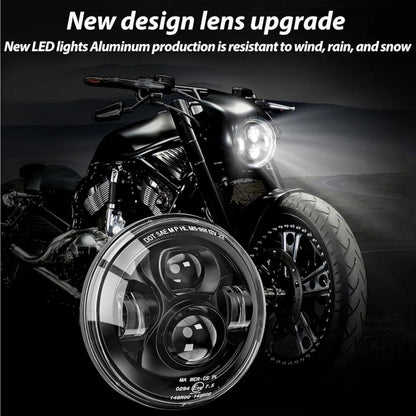 DOT 7 inch Motorcycle LED Headlight for Harley Davidson Fat boy Street Glide Her - Horizon Endless