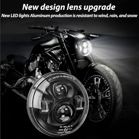 DOT 7 inch Motorcycle LED Headlight for Harley Davidson Fat boy Street Glide Her - Horizon Endless