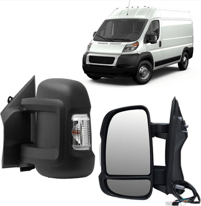 Driver Side Mirror for 2014-2024 Ram Promaster 1500/2500/3500 8+2Pins Mirrors with Heated,Power Glass,Turn Signals Light,Temperature Sensor,Replaces# 5VE99JXWAD (Short Arm)Left - Horizon Endless