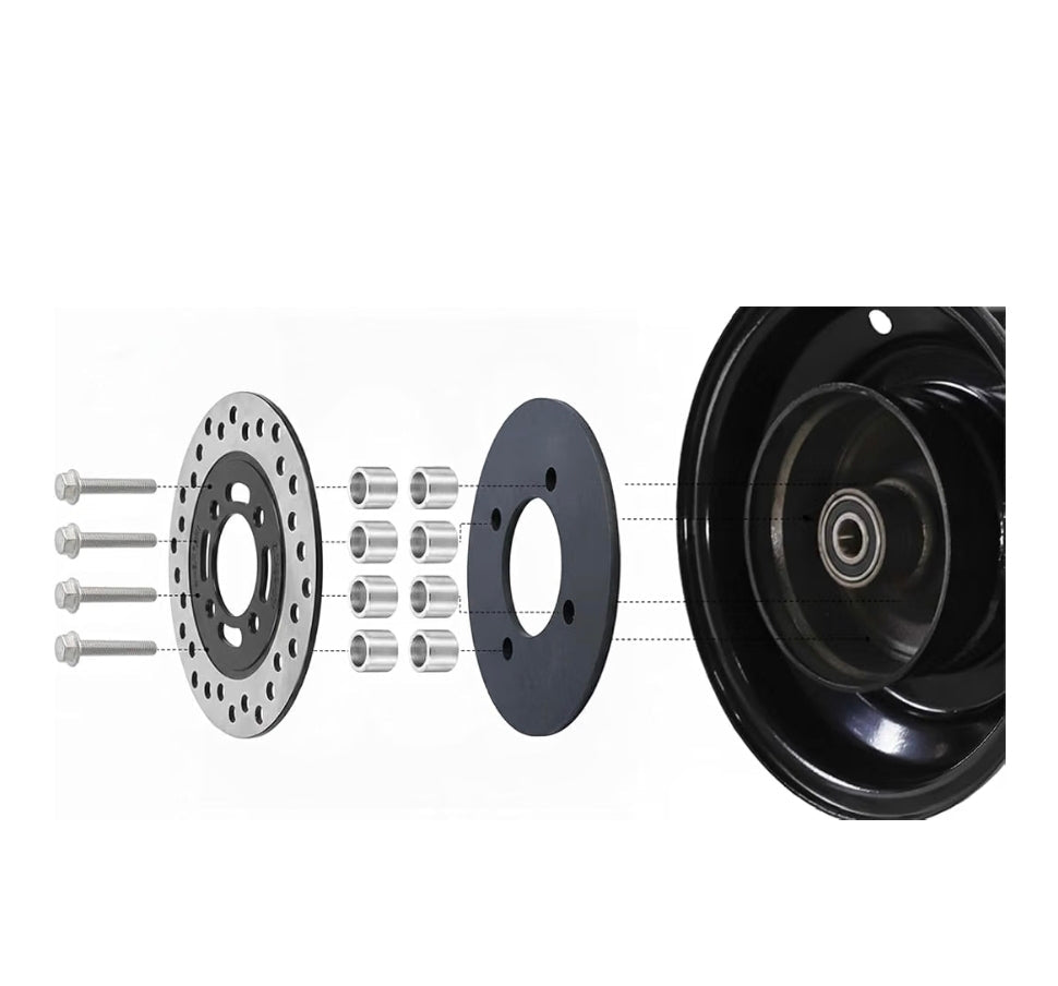 Drum to Disc Brake Conversion Kit for Coleman CT200U BT200X CT200U-EX Axis M200 Baja MB200 Mini Bike, 63mm Caliper 160mm Rotor – Weld-On + Bolt-On Upgrade, No Tire Change Needed - Horizon Endless