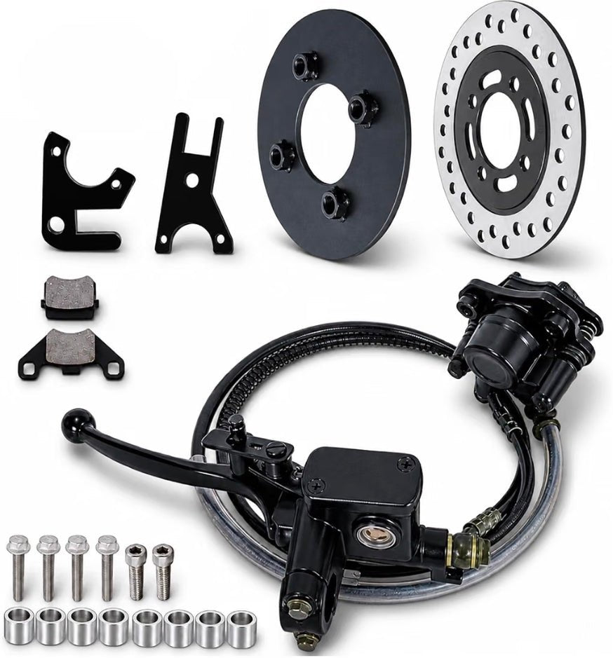 Drum to Disc Brake Conversion Kit for Coleman CT200U BT200X CT200U-EX Axis M200 Baja MB200 Mini Bike, 63mm Caliper 160mm Rotor – Weld-On + Bolt-On Upgrade, No Tire Change Needed - Horizon Endless