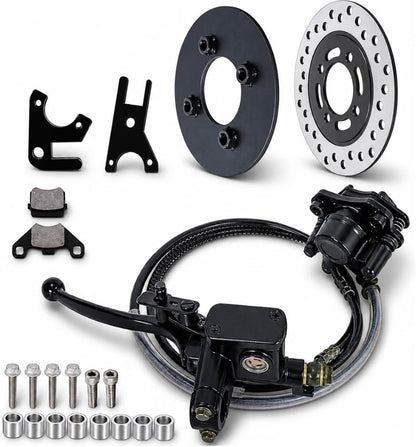 Drum to Disc Brake Conversion Kit for Coleman CT200U BT200X CT200U-EX Axis M200 Baja MB200 Mini Bike, 63mm Caliper 160mm Rotor – Weld-On + Bolt-On Upgrade, No Tire Change Needed - Horizon Endless