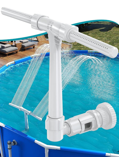 Dual Spray Pool Fountain for Above & In-Ground Pools | Adjustable Cooling Water Spray & Circulation Booster - Horizon Endless
