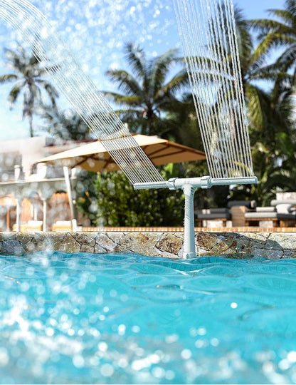Dual Spray Pool Fountain for Above & In-Ground Pools | Adjustable Cooling Water Spray & Circulation Booster - Horizon Endless