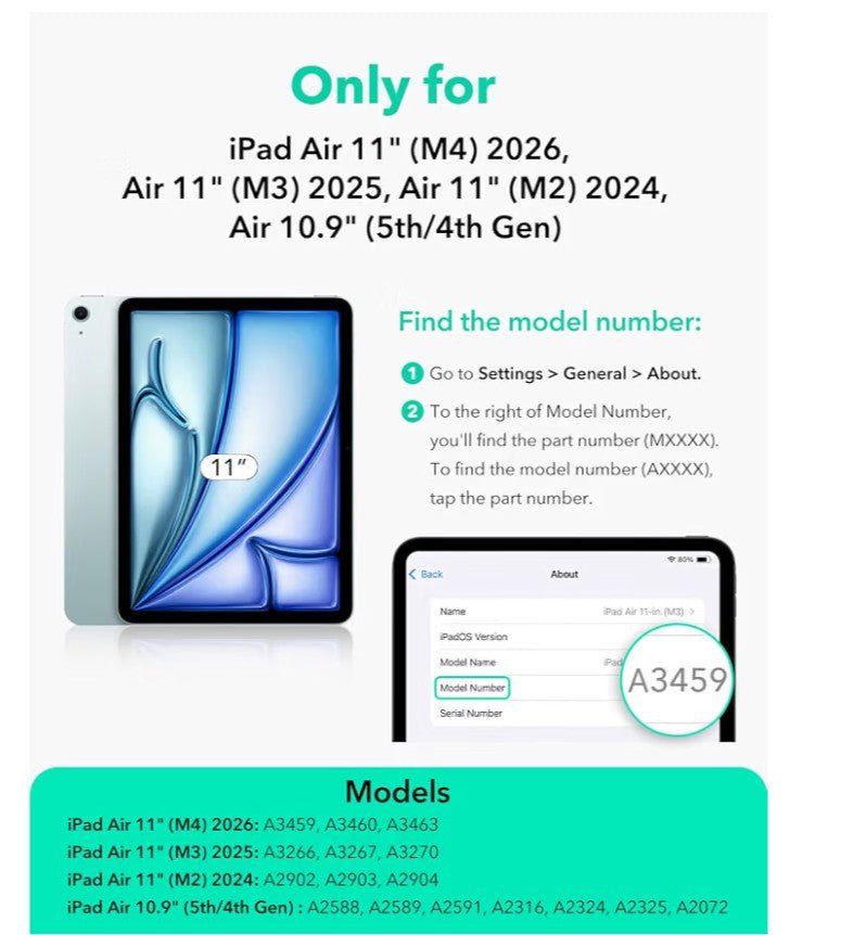 ESR Shift Series Case for iPad Air 11-Inch & iPad Air 10.9-Inch (5th/4th Gen) | Magnetic Detachable Cover with Pencil Holder & Multi-Angle Stand - Horizon Endless