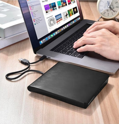 External CD DVD Drive for Laptop & Mac with Case, USB 3.0 Type-C - Horizon Endless