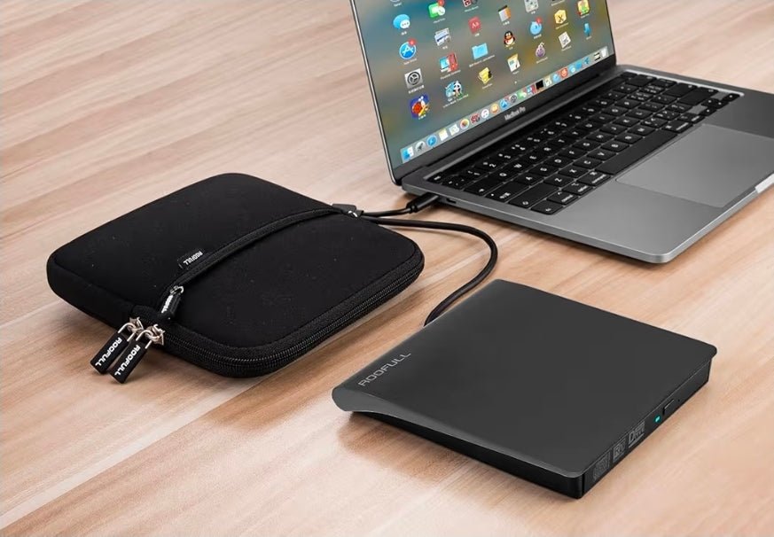 External CD DVD Drive for Laptop & Mac with Case, USB 3.0 Type-C - Horizon Endless