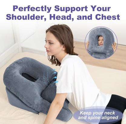 Face Down Pillow After Eye Surgery & Vitrectomy – Memory Foam Pillow with Face Cutout - Horizon Endless