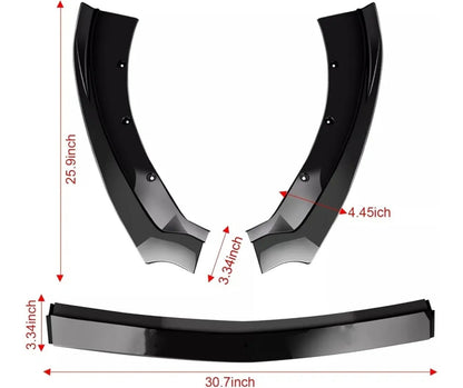 Fit for 2015 2016 2017 Ford Mustang Front Bumper Lip — Gloss Black ABS Air - Horizon Endless